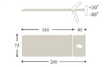 Массажный стол с электроприводом medistar-x1. Широкий: 75 см